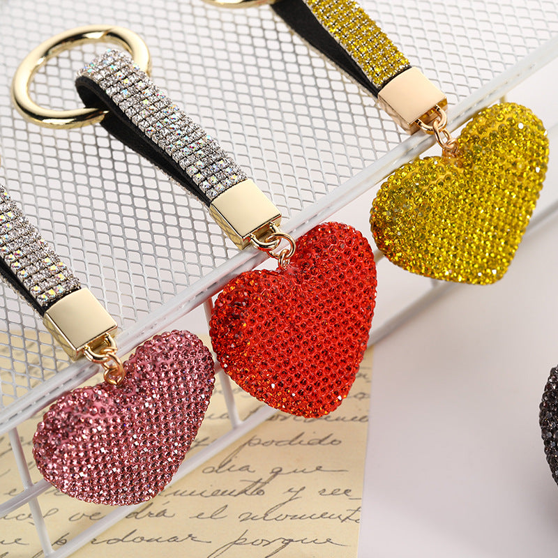 Wholesale Diamond-encrusted Clay Love Car Keychain